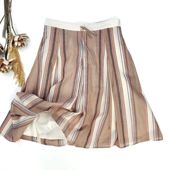 Banana Republic Cream Tan Orange Stripe Skirt 2 - Picture 10 of 14